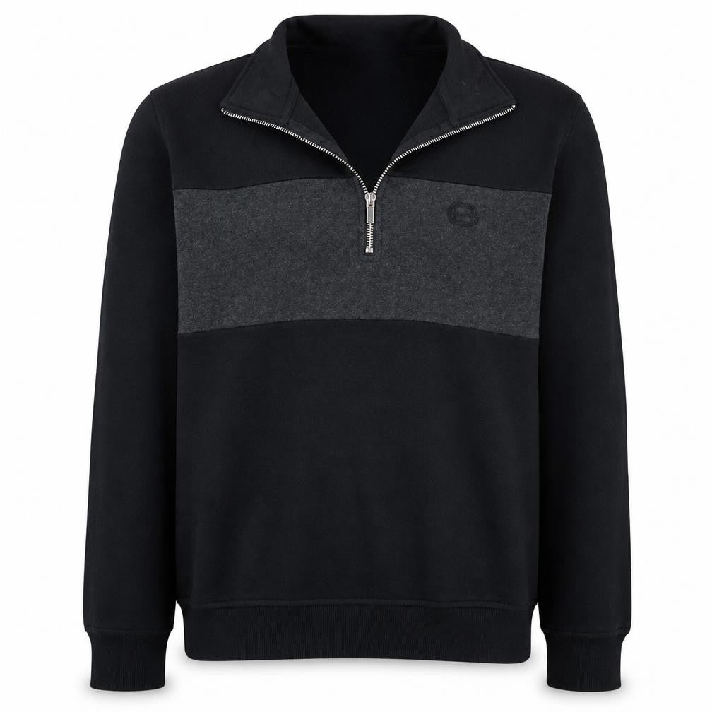Burton Menswear Men's Black L 1/2 Zip Pullover Sweatshirt