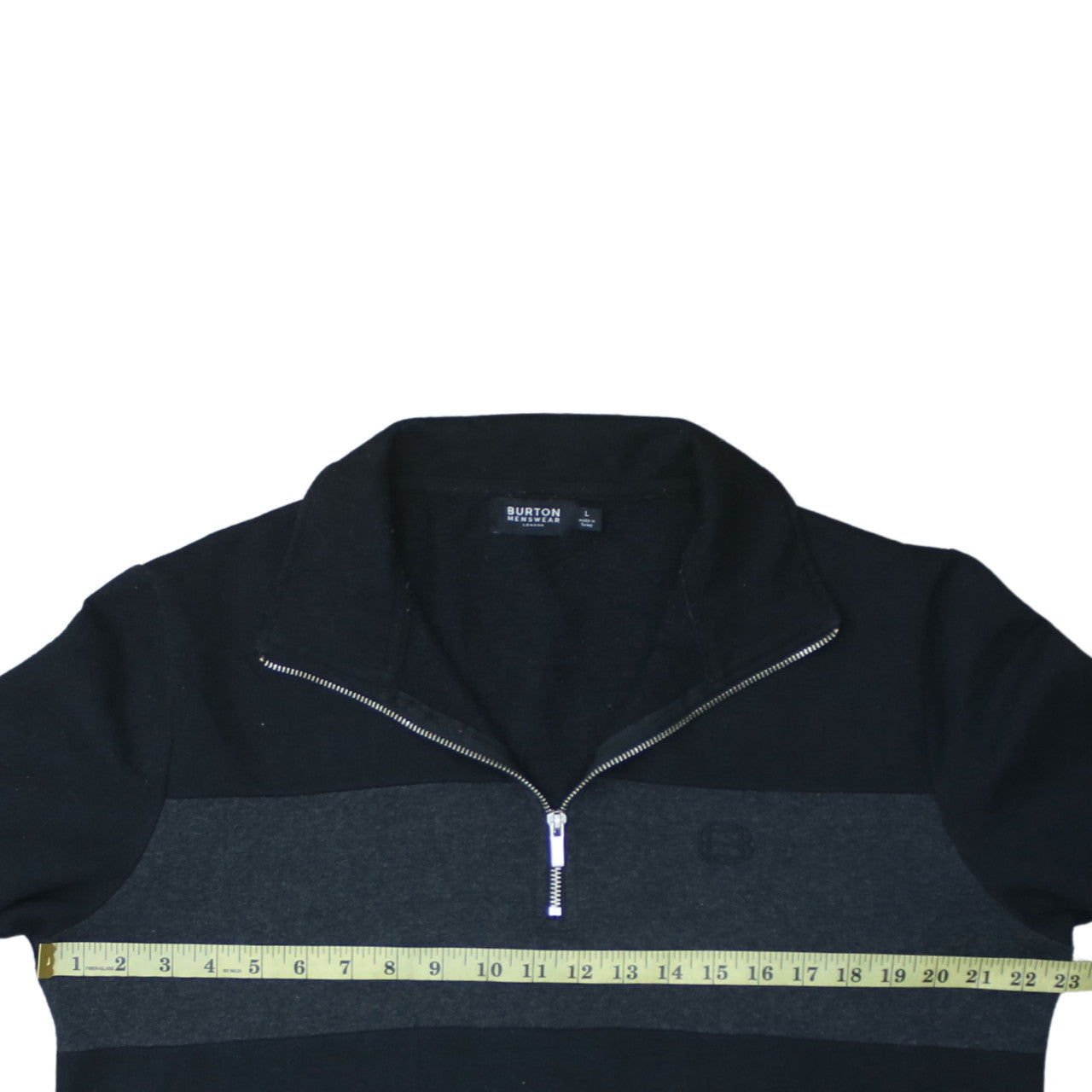 Burton Menswear Men's Black L 1/2 Zip Pullover Sweatshirt