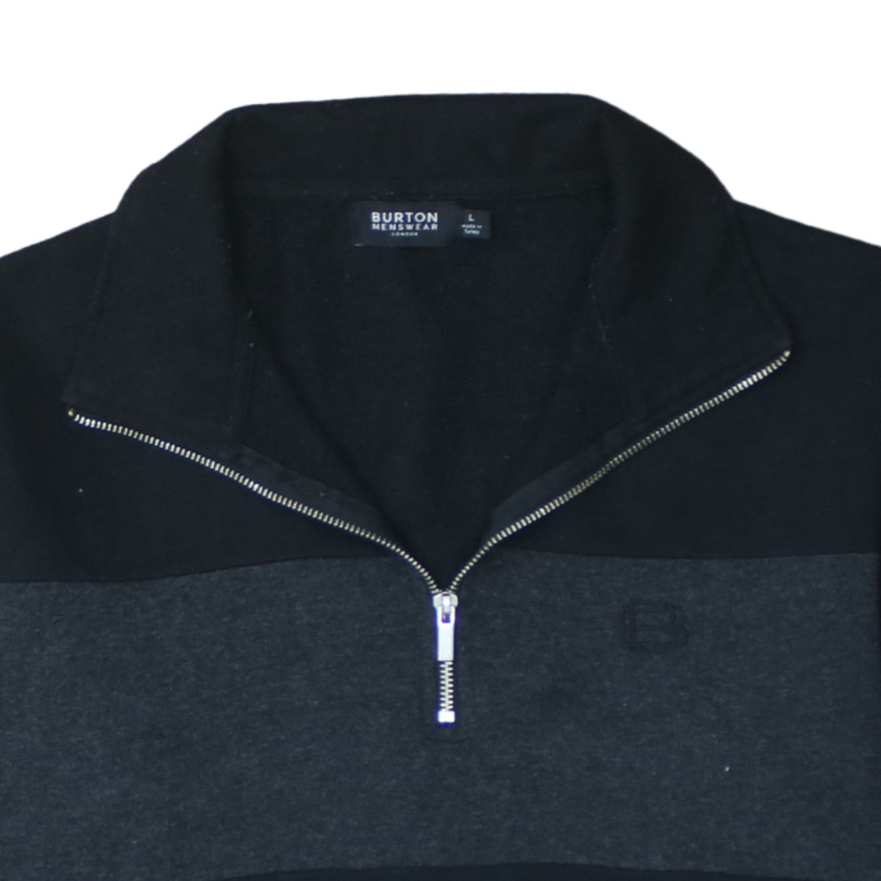 Burton Menswear Men's Black L 1/2 Zip Pullover Sweatshirt