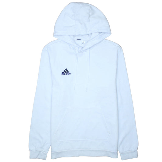Adidas Mens White Pullover Hoodie Size M Sports Fleece