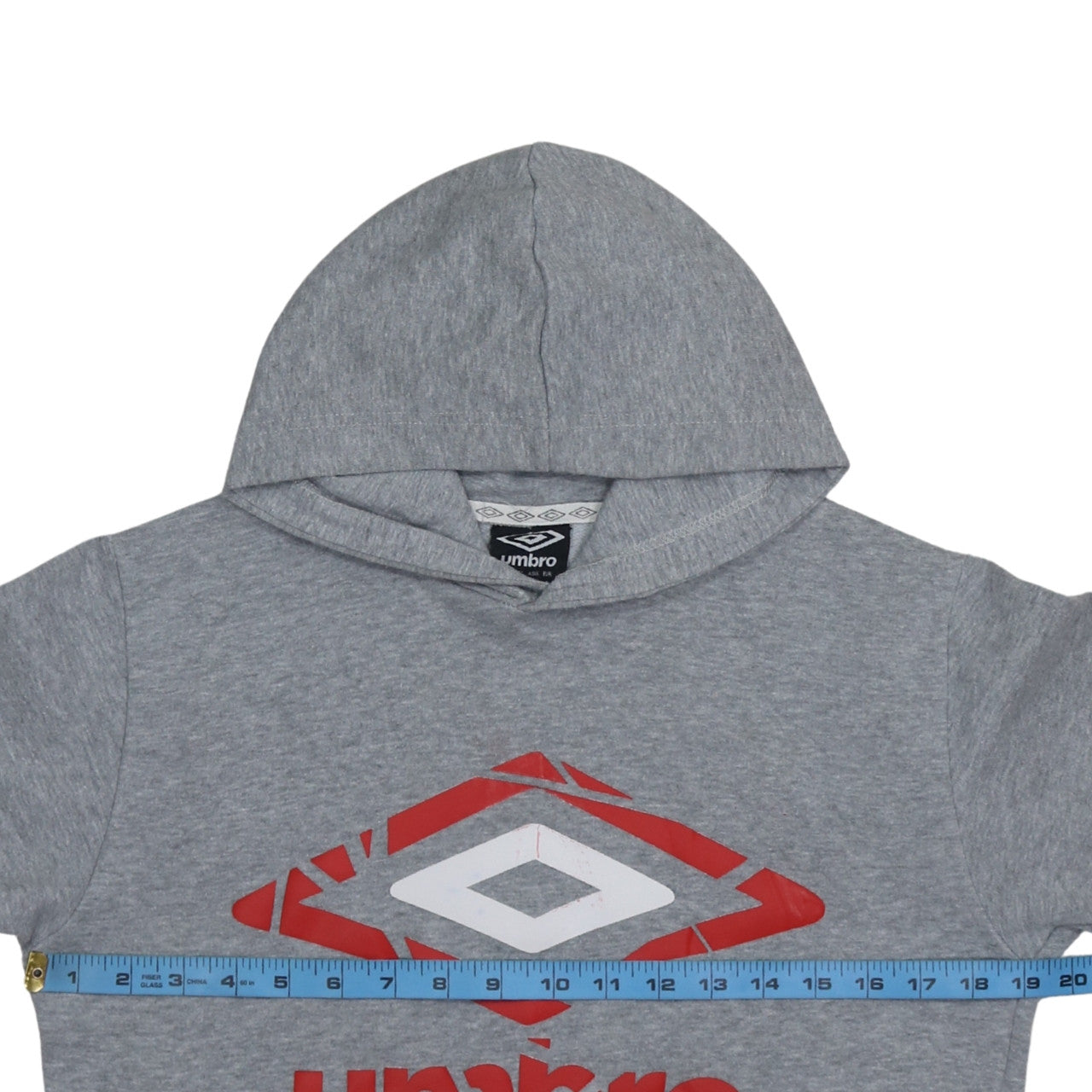 Umbro Men's Grey Pullover Hoodie Small Sports Logo Sweatshirt