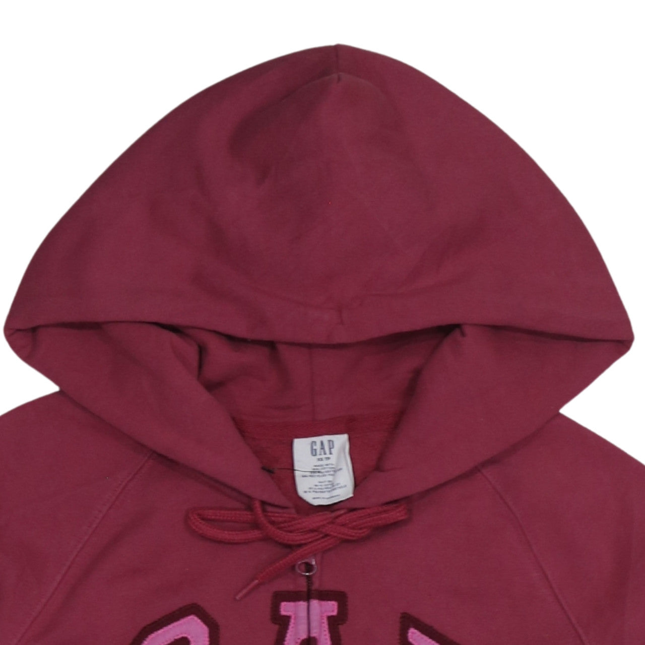 GAP Womens Burgundy Full Zip Hoodie XS Cotton Blend Logo Casual
