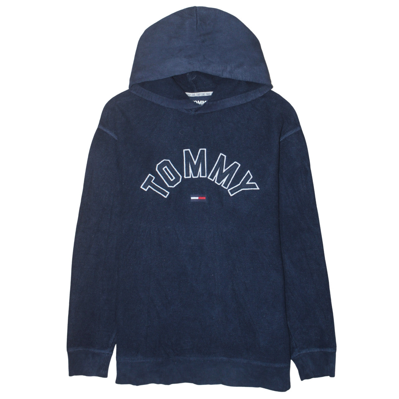 Tommy Jeans Men's Blue XL Pullover Hoodie Embroidered Logo Cotton