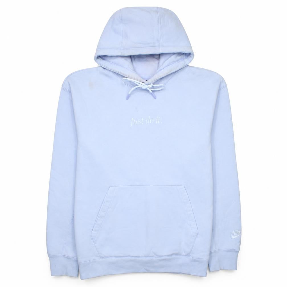 Nike Women's White Pullover Hoodie Medium Just Do It Embroidered Sweatshirt