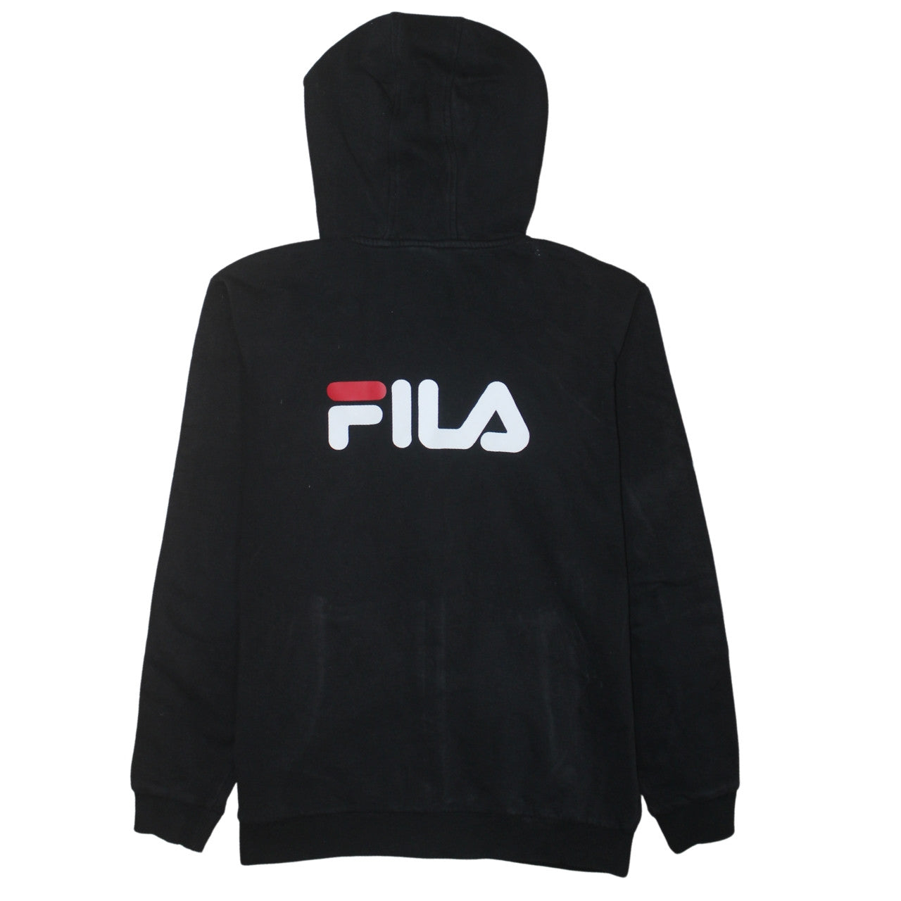 Fila Boys Black Full Zip Hoodie 13-14 Years Logo Tape Sleeve Casual