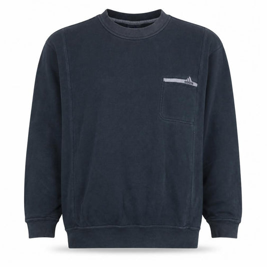 Adidas Men’s Blue Pullover Sweatshirt Size L Crew Neck Logo Fleece