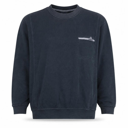 Adidas Men’s Blue Pullover Sweatshirt Size L Crew Neck Logo Fleece