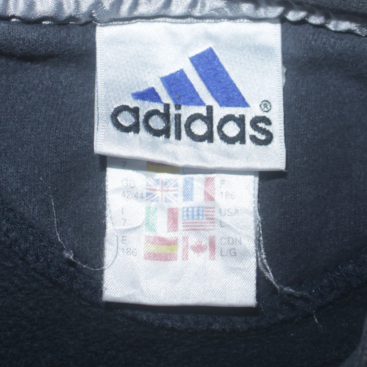 Adidas Men’s Blue Pullover Sweatshirt Size L Crew Neck Logo Fleece