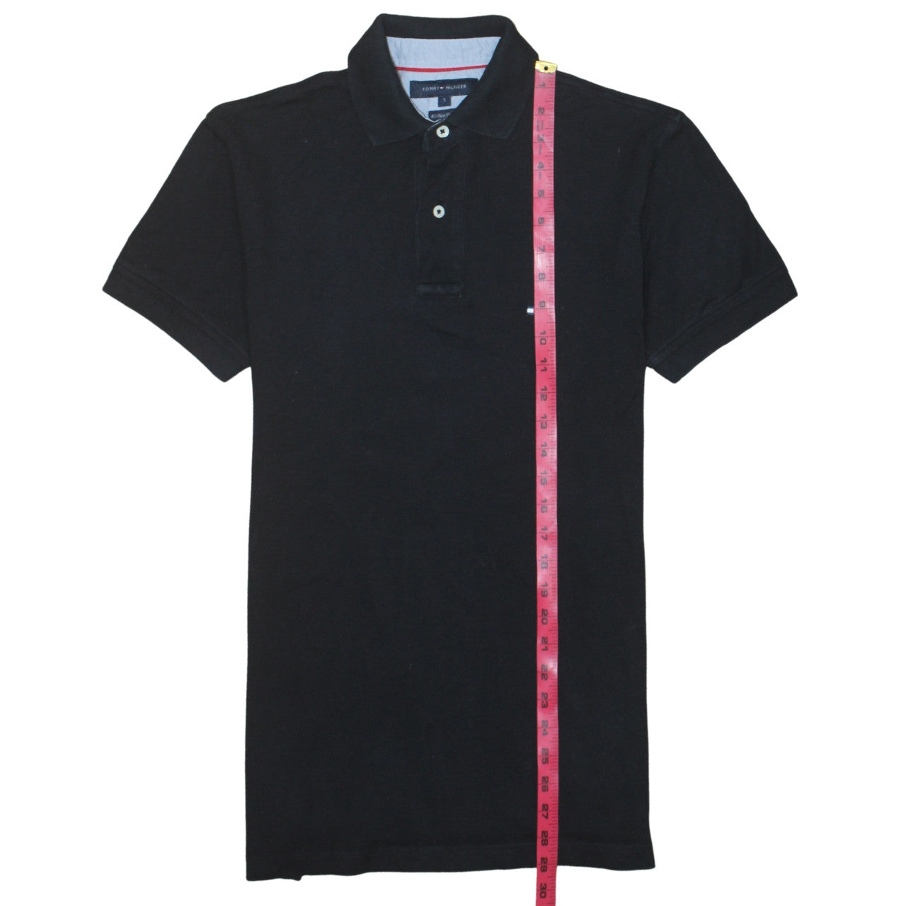 Tommy Hilfiger Men's Black Cotton Polo Shirt Size S Logo Classic