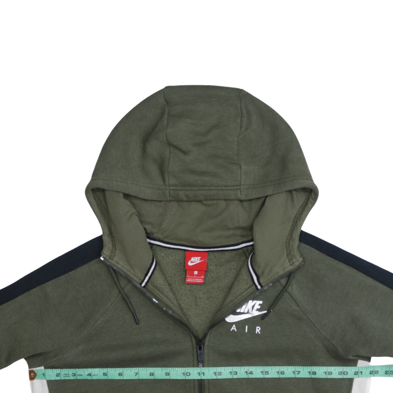 Nike Air Men Green Full Zip Hoodie Size S Fleece Sportswear