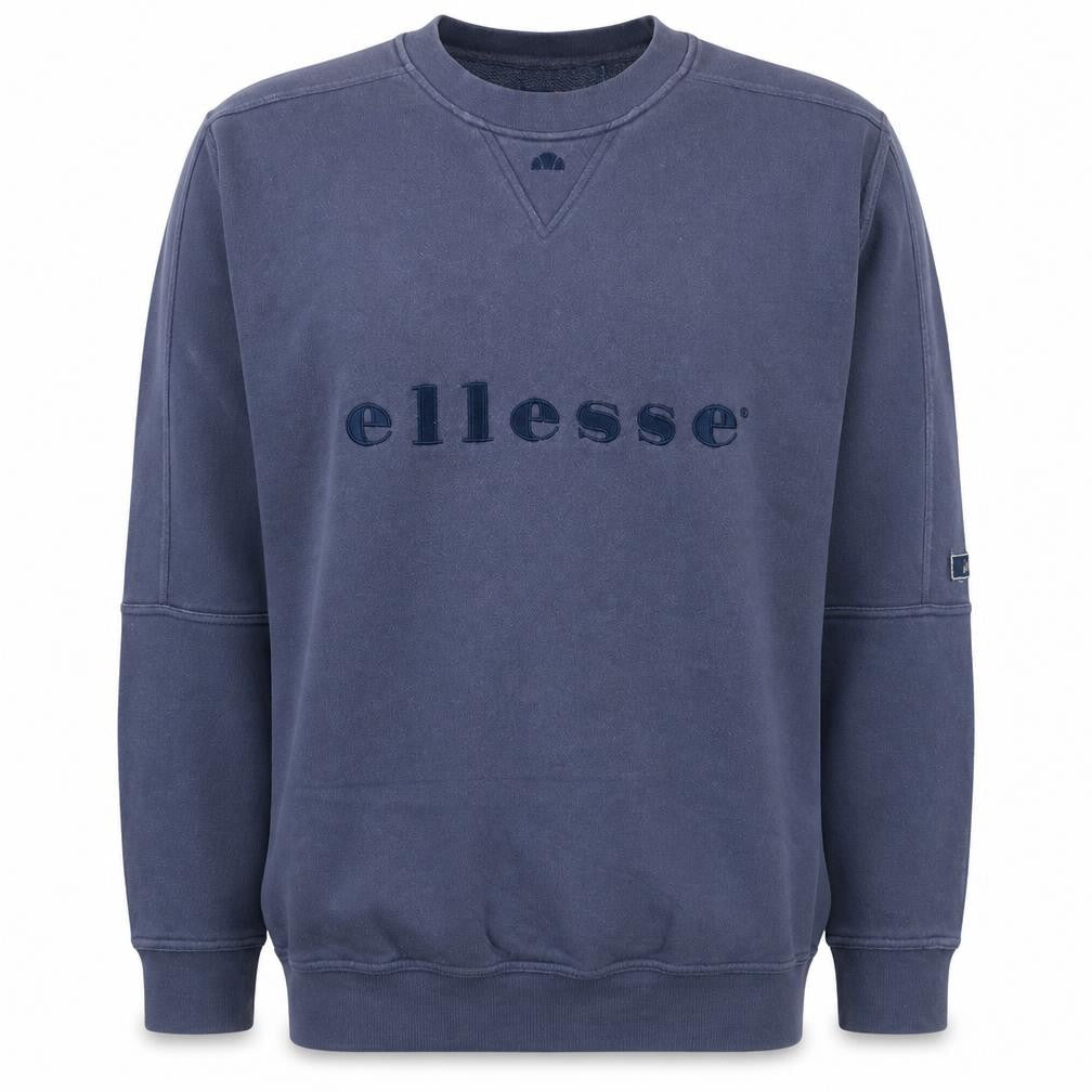 Ellesse Men's Blue Small Crew Neck Pullover Sweatshirt