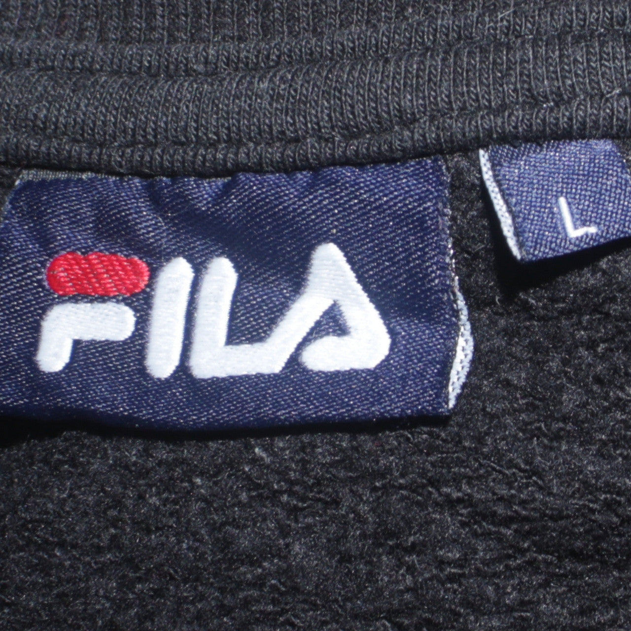 FILA Men's Black Logo Pullover Sweatshirt L Classic Sportswear