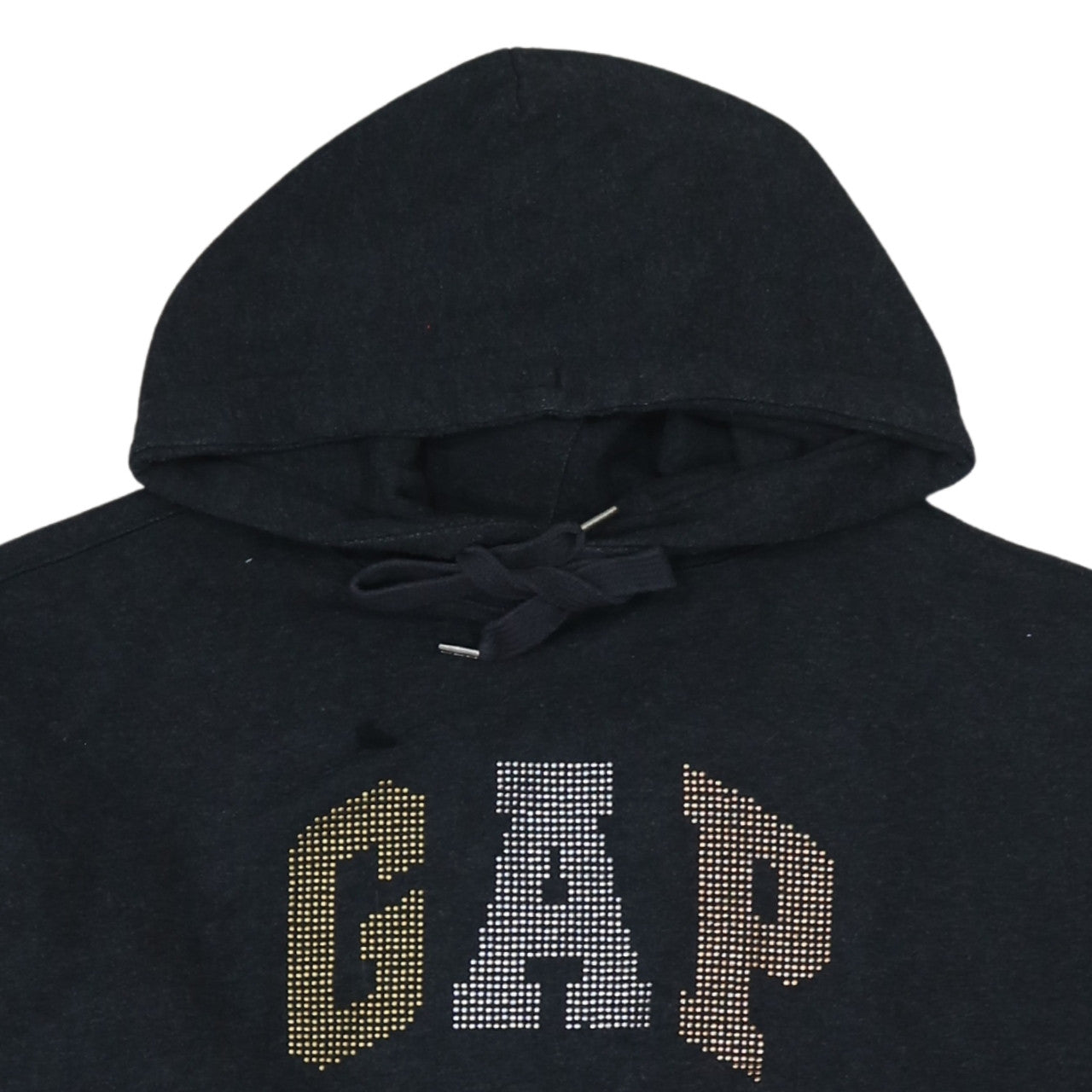 GAP Womens Black XS Pullover Hoodie Rhinestone Logo Cotton Blend