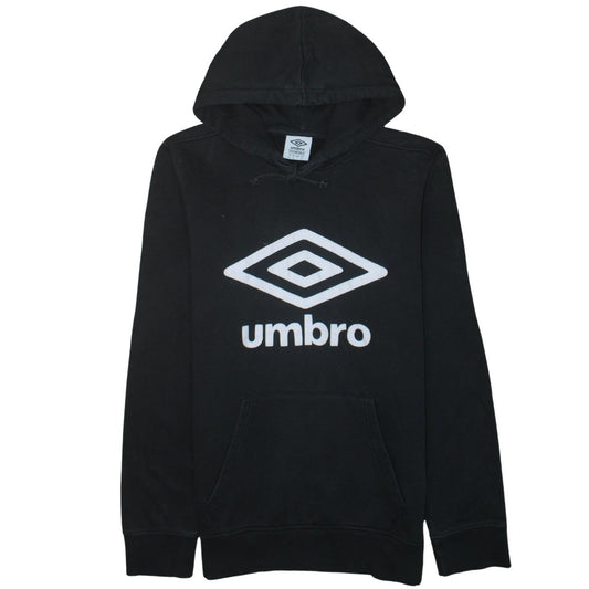 Umbro Men Black Pullover Hoodie M Graphic Sports Cotton Blend