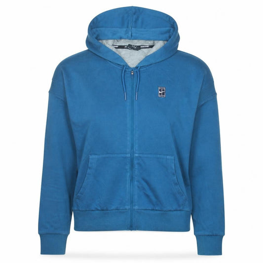 NikeCourt Women’s Blue Full Zip Hoodie Small Cotton Blend