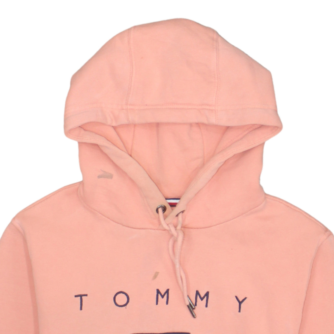Tommy Hilfiger Men's Pink Pullover Hoodie Size S Logo Fleece