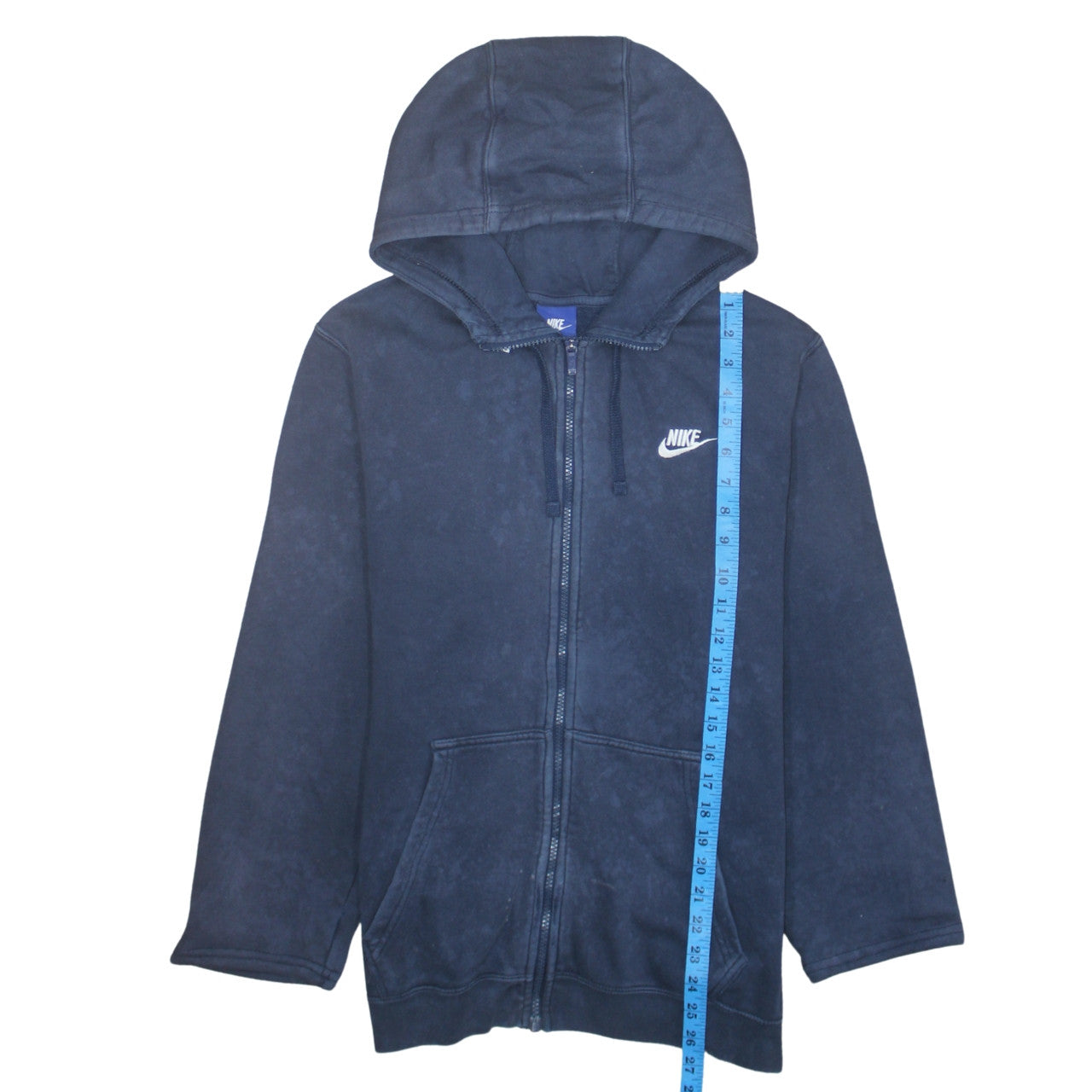 Nike Men's Blue Full Zip Hoodie Medium Cotton Fleece Sweatshirt