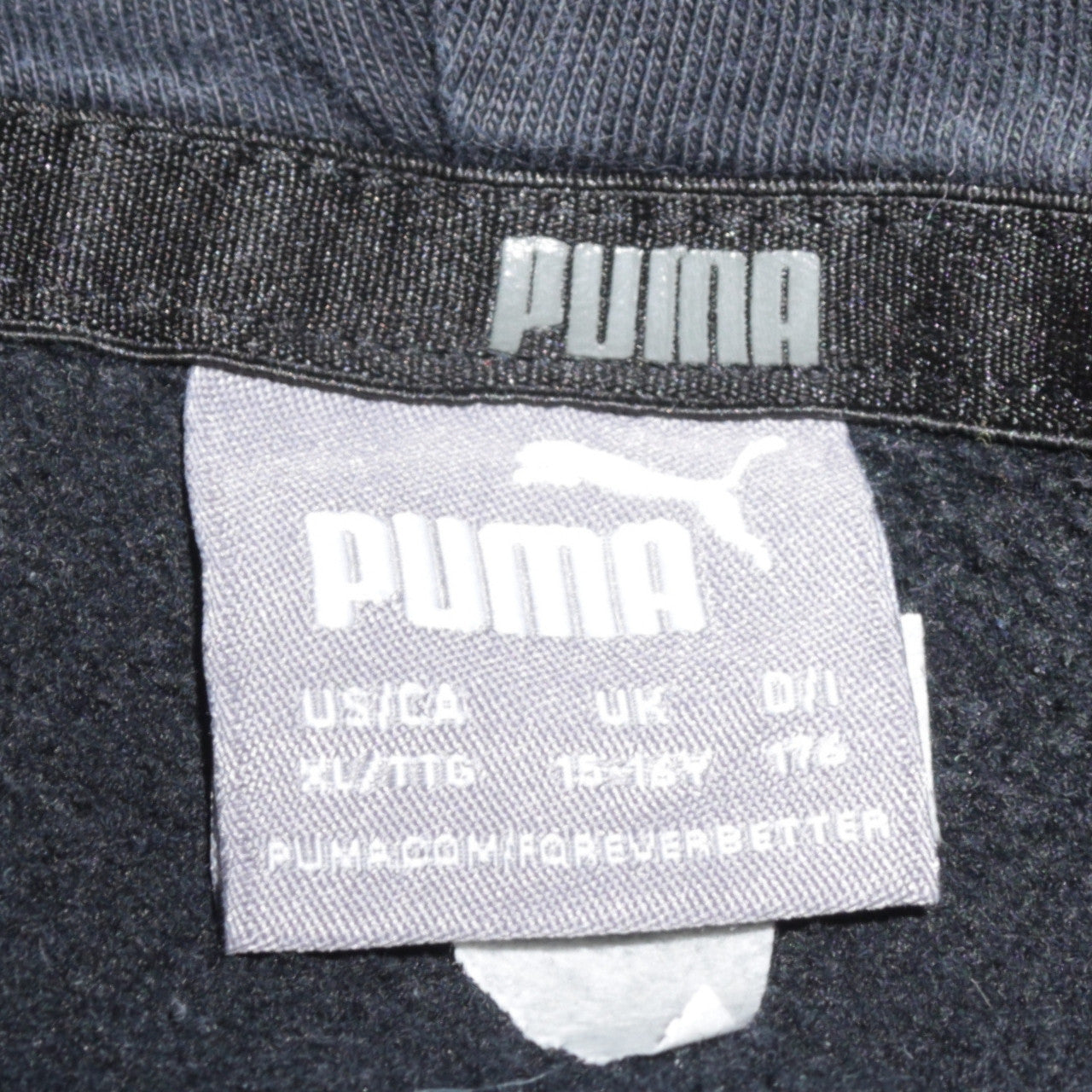 Puma Boys Black Pullover Hoodie 15-16 Years Fleece Graphic Logo Sweatshirt