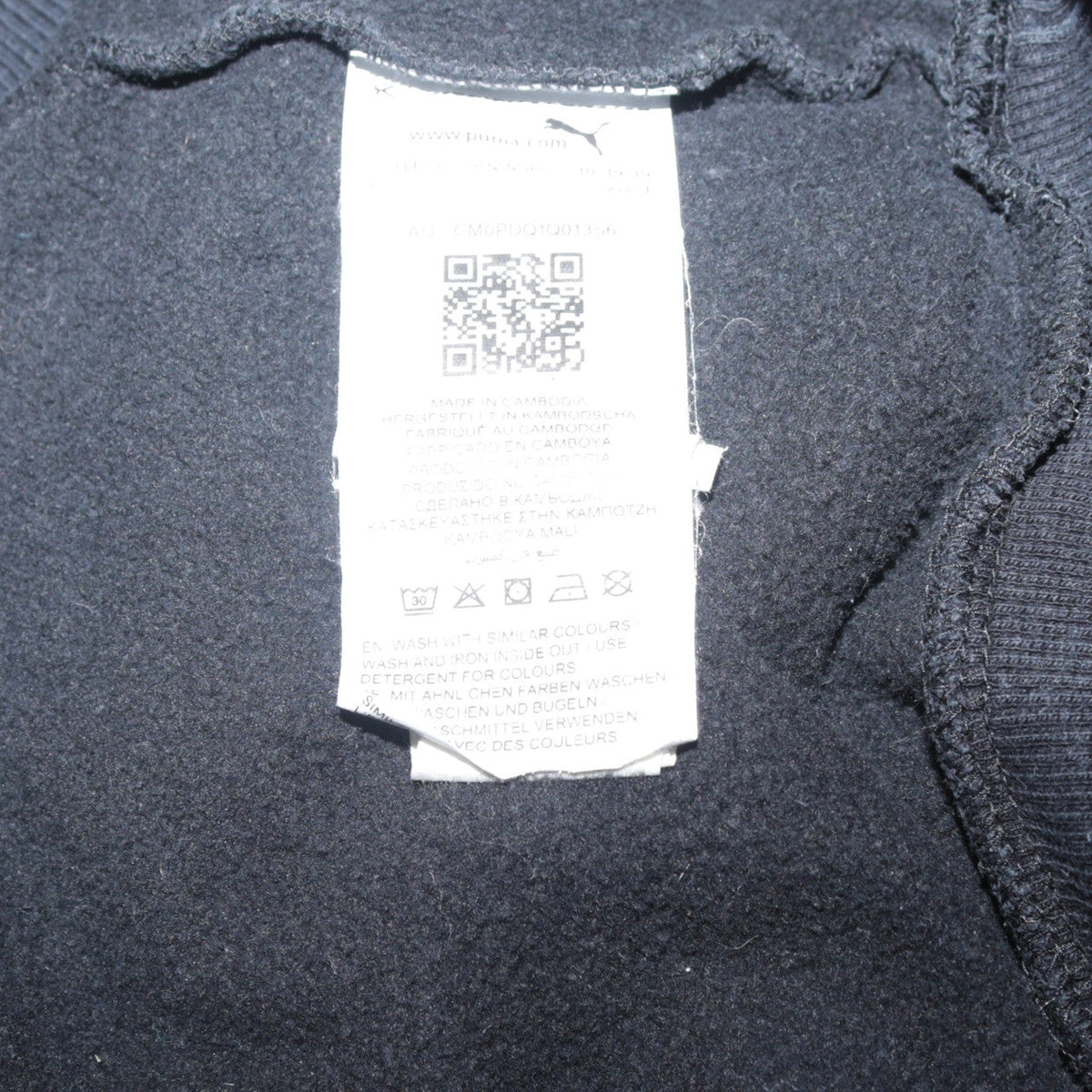 Puma Boys Black Pullover Hoodie 15-16 Years Fleece Graphic Logo Sweatshirt