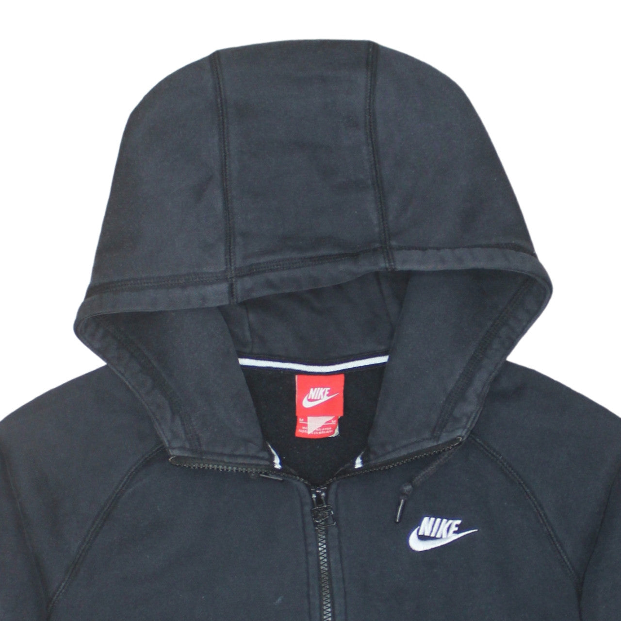 Nike Men's Black Full Zip Fleece Hoodie Medium Regular Fit
