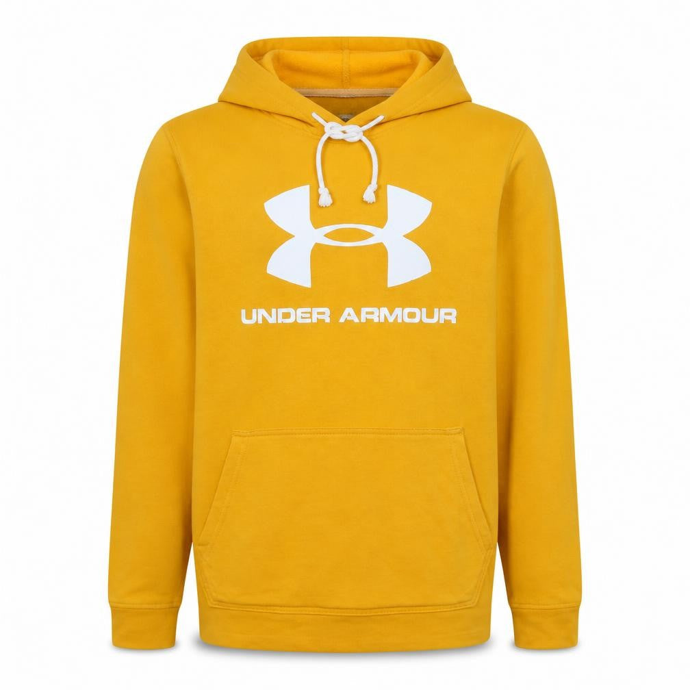 Under Armour Men Yellow Pullover Hoodie Small Regular Fit Sportswear