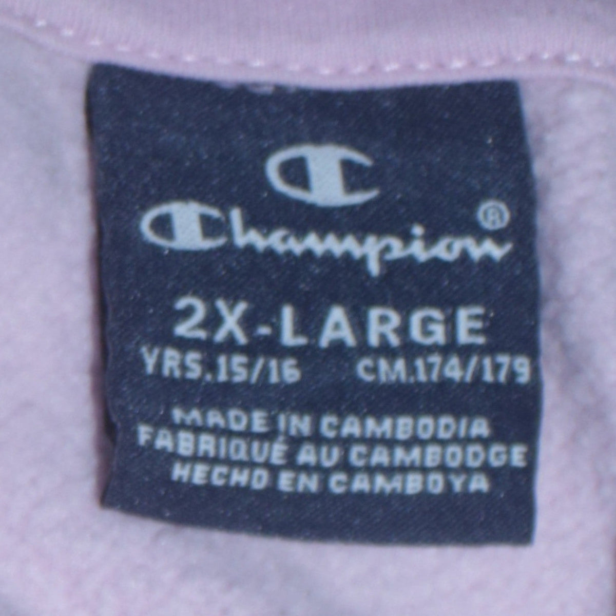 Champion Girls Pink Pullover Hoodie 15-16 Years Cotton Blend Logo Sweatshirt