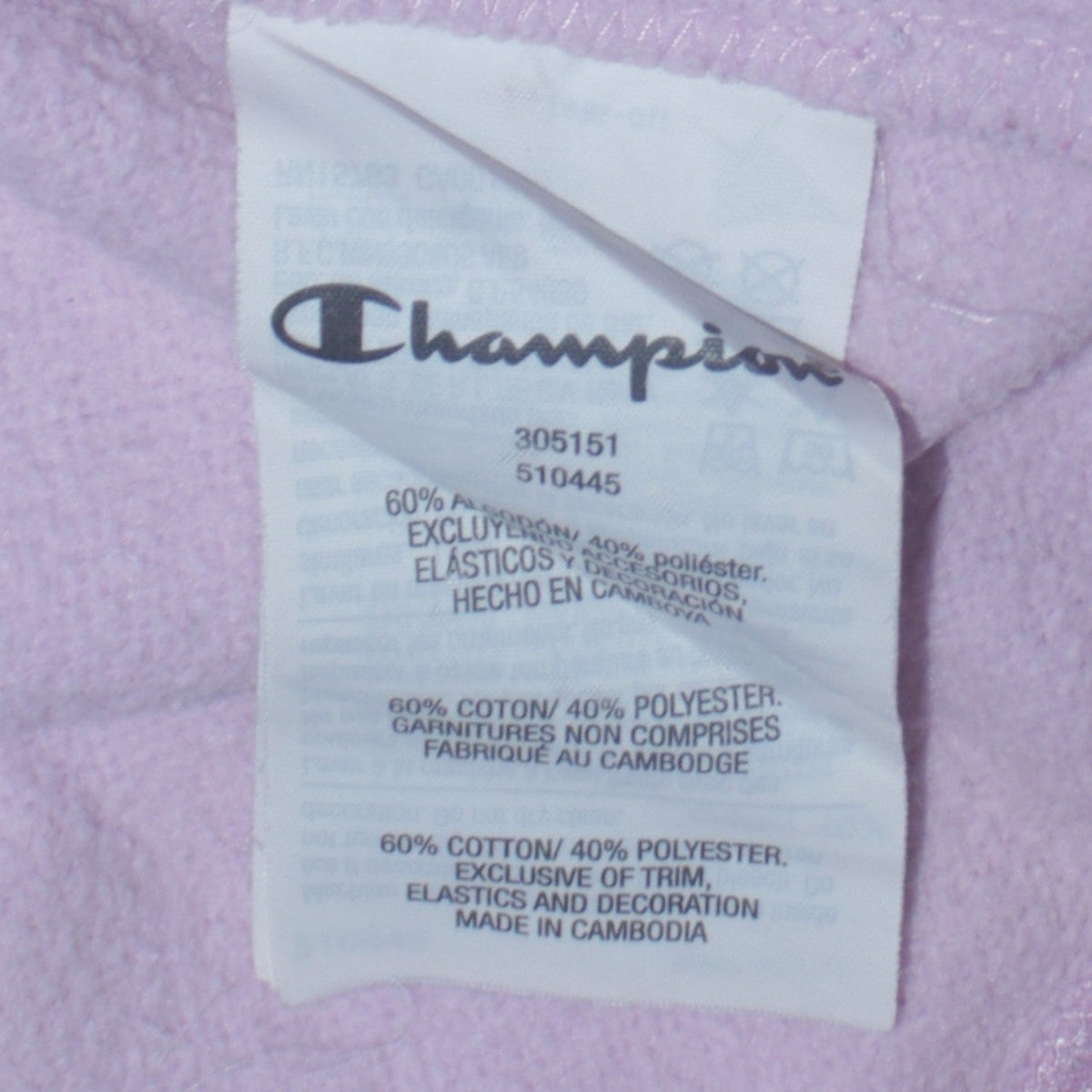 Champion Girls Pink Pullover Hoodie 15-16 Years Cotton Blend Logo Sweatshirt