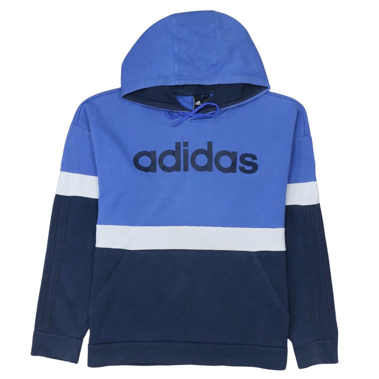 Adidas Men's Blue Pullover Hoodie Small Logo Sportswear