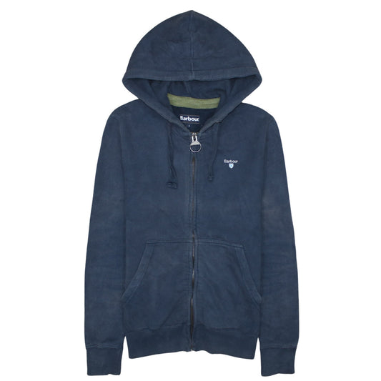 Barbour Men's Blue Full Zip Hoodie Size S Cotton Blend