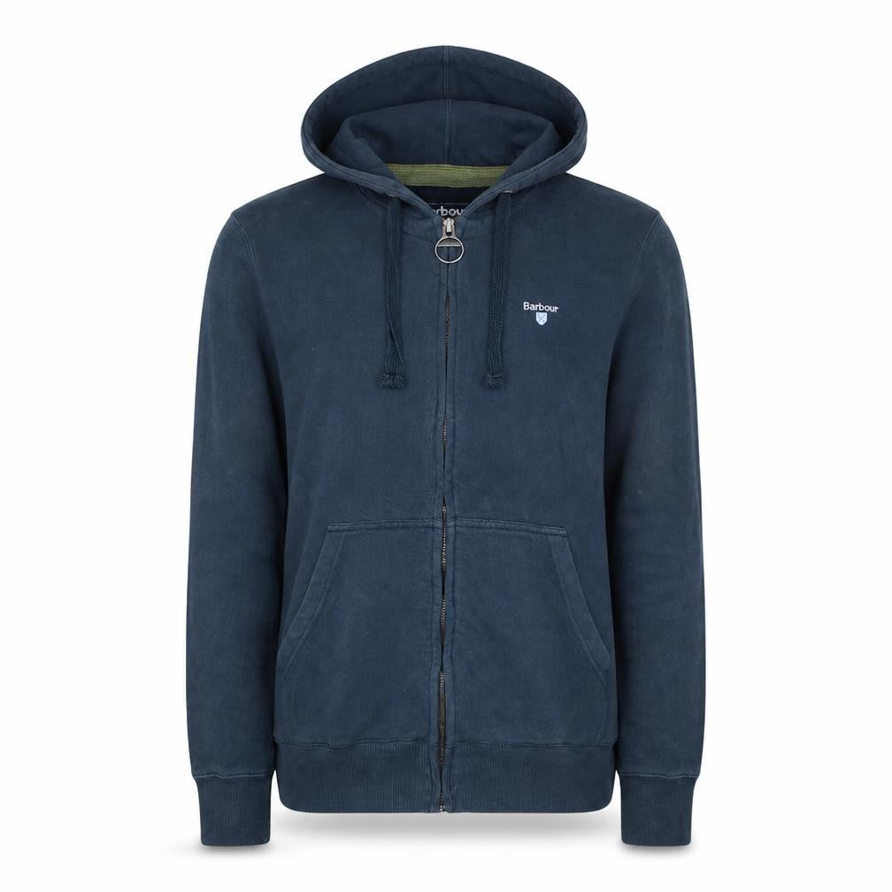 Barbour Men's Blue Full Zip Hoodie Size S Cotton Blend