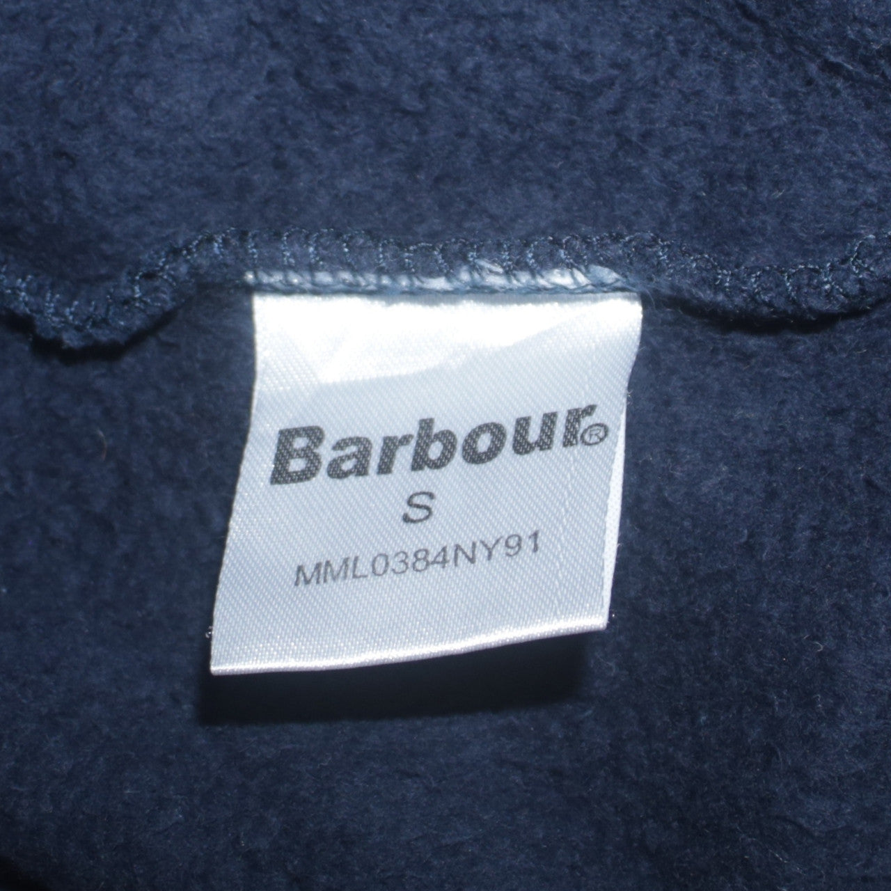 Barbour Men's Blue Full Zip Hoodie Size S Cotton Blend