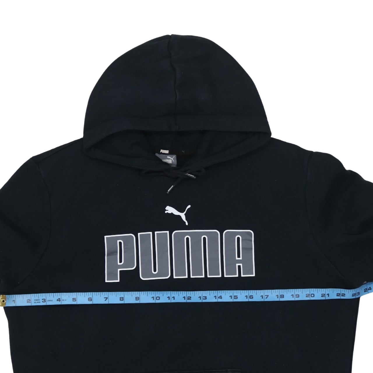 Puma Men's Black Pullover Hoodie Size L Graphic Logo Sweatshirt