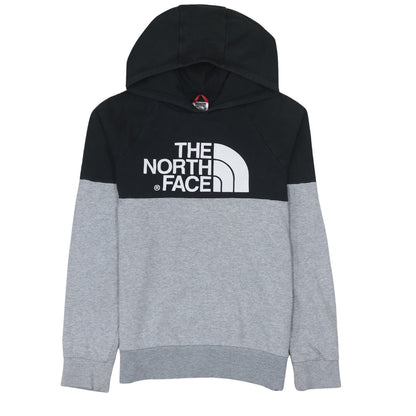 Additional front view of The North Face boys’ grey & black pullover hoodie l logo sweatshirt