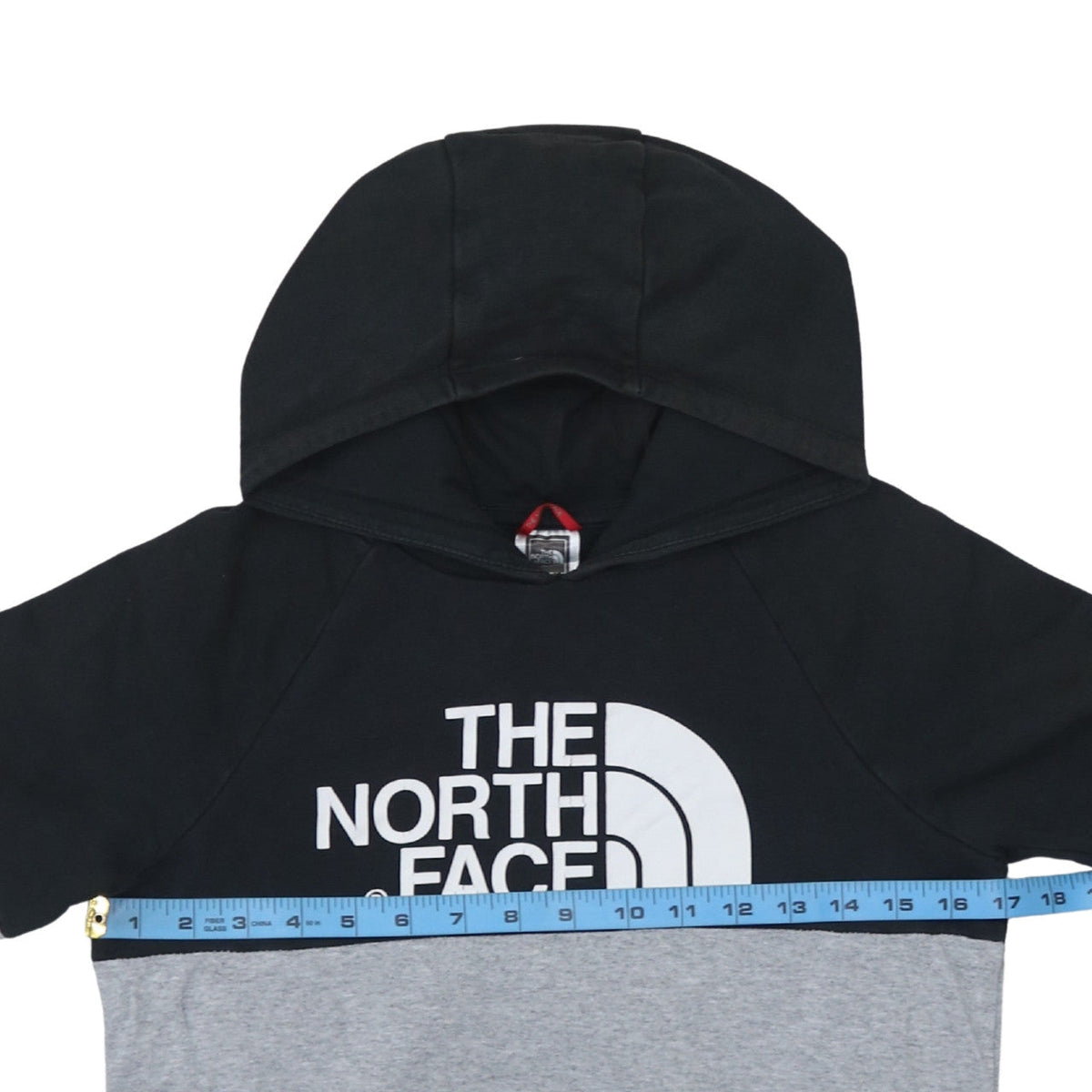The North Face Boys Grey & Black Pullover Hoodie L Logo Sweatshirt