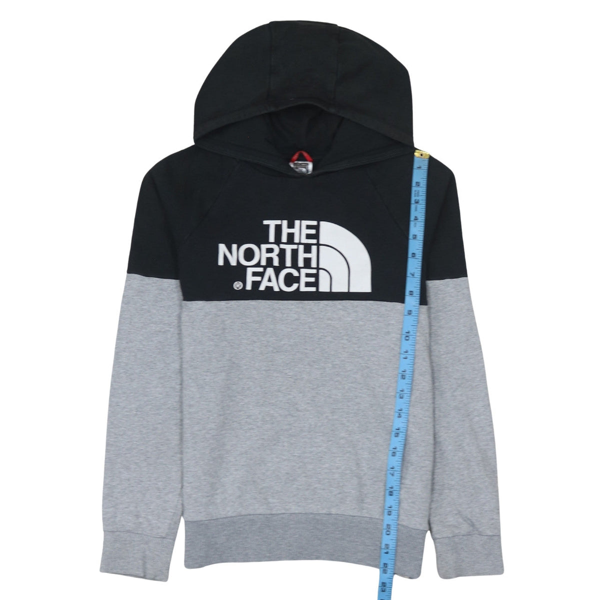 The North Face Boys Grey & Black Pullover Hoodie L Logo Sweatshirt
