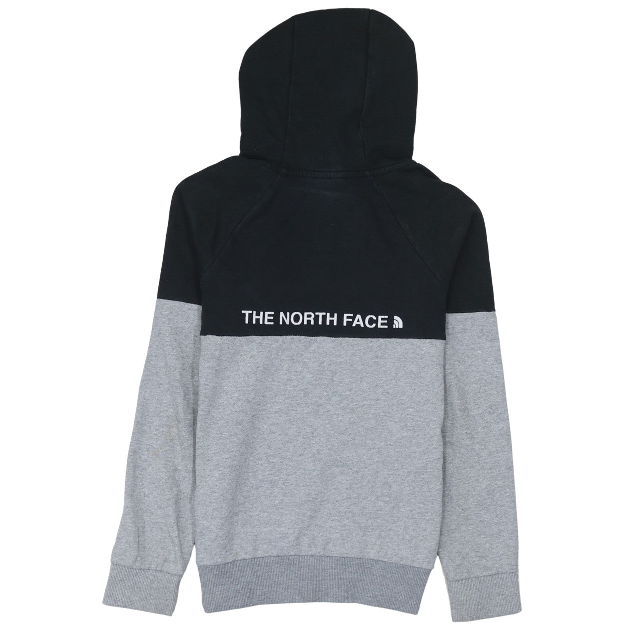 The North Face Boys Grey & Black Pullover Hoodie L Logo Sweatshirt