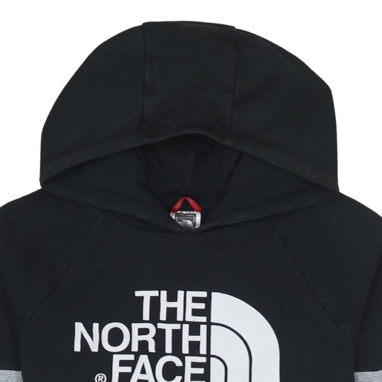 The North Face Boys Grey & Black Pullover Hoodie L Logo Sweatshirt