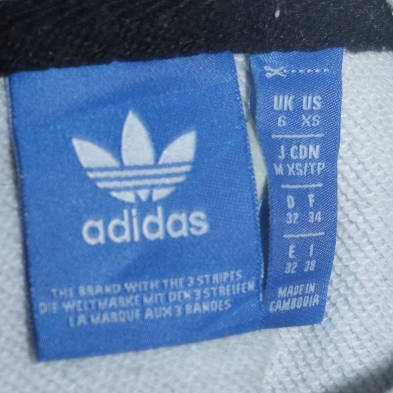 Adidas Womens Grey Crop Hoodie XS Logo Tape Sleeve Hooded Sweatshirt