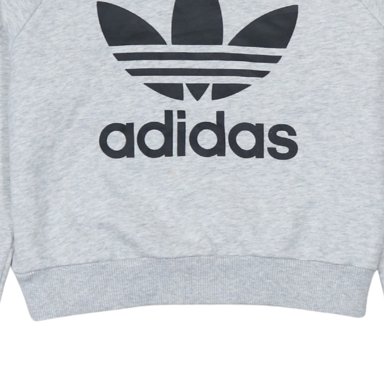 Adidas Womens Grey Crop Hoodie XS Logo Tape Sleeve Hooded Sweatshirt