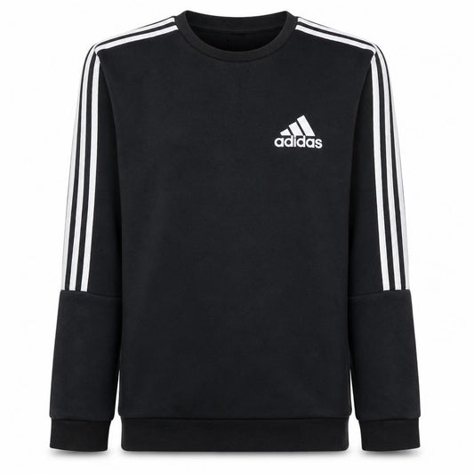 Adidas Men's Black Small Crew Neck Pullover Sweatshirt