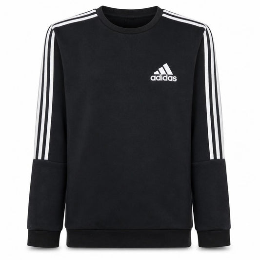Adidas Men's Black Small Crew Neck Pullover Sweatshirt