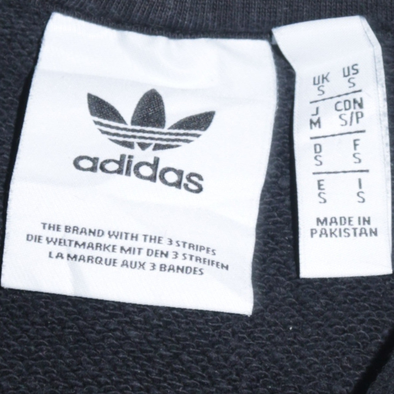 Adidas Men's Black Crew Neck Fleece Sweatshirt Size S