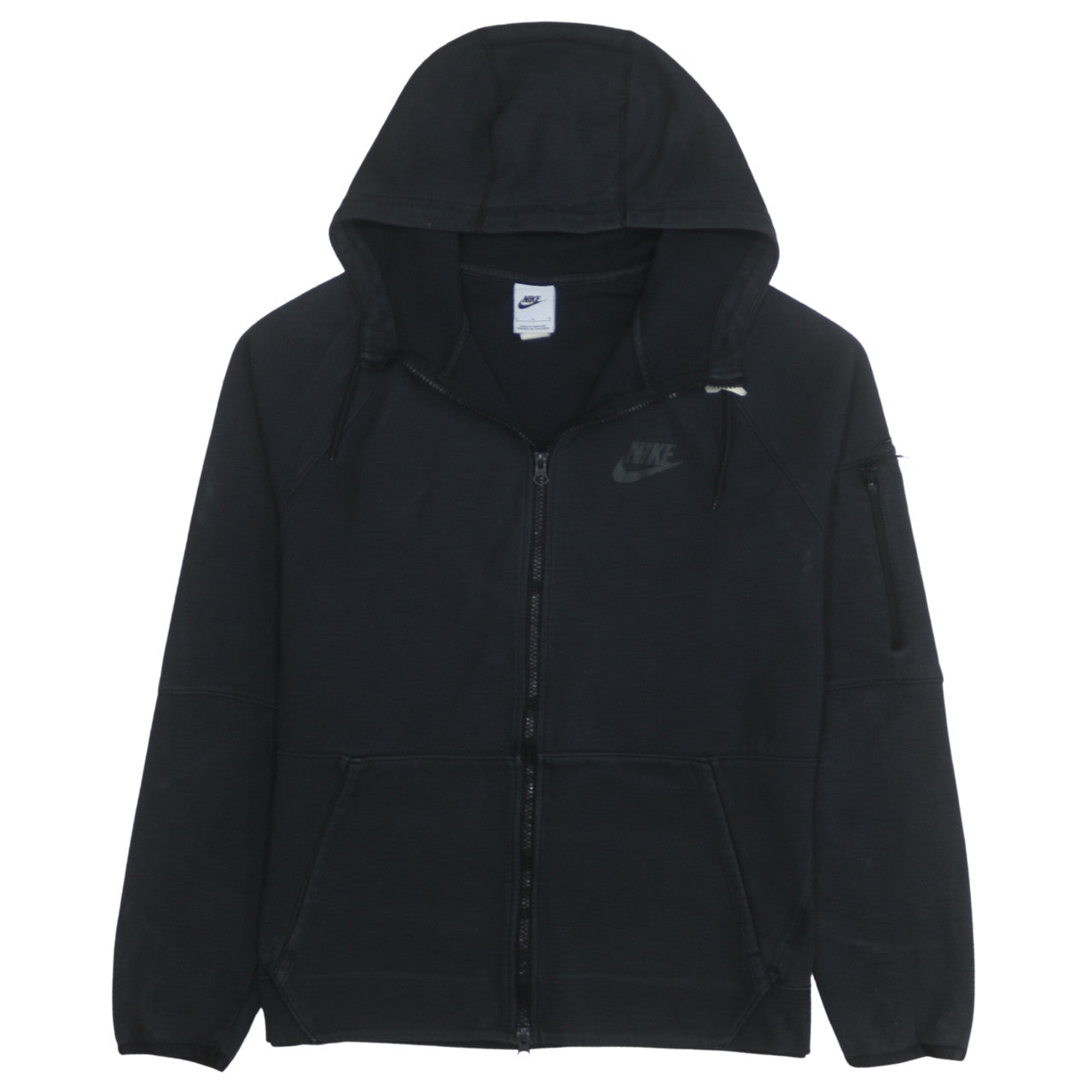 Nike Men's Black Full Zip Hoodie L Regular Fit Fleece Sweatshirt