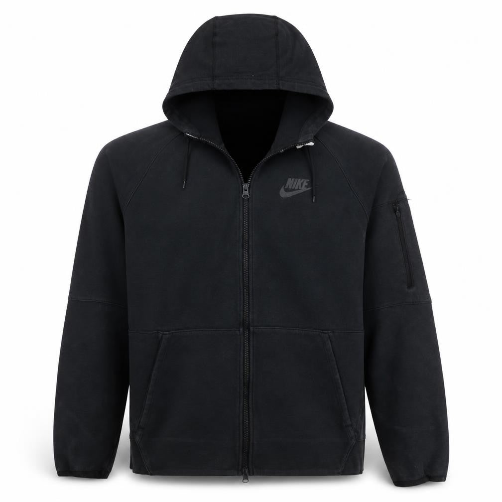 Nike Men's Black Full Zip Hoodie L Regular Fit Fleece Sweatshirt