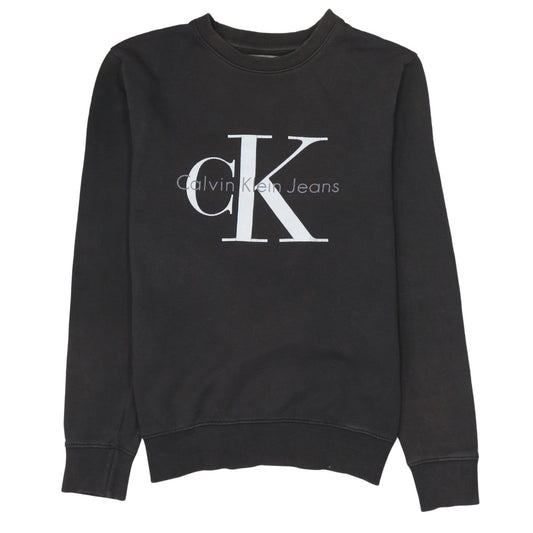 Calvin Klein Jeans Men's Black XS Crew Neck Logo Sweatshirt
