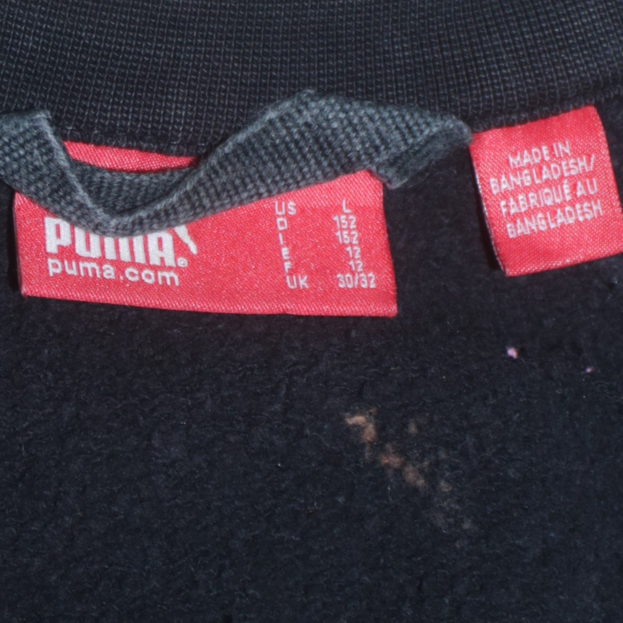 Puma Teens Black Full Zip Sports Sweatshirt L