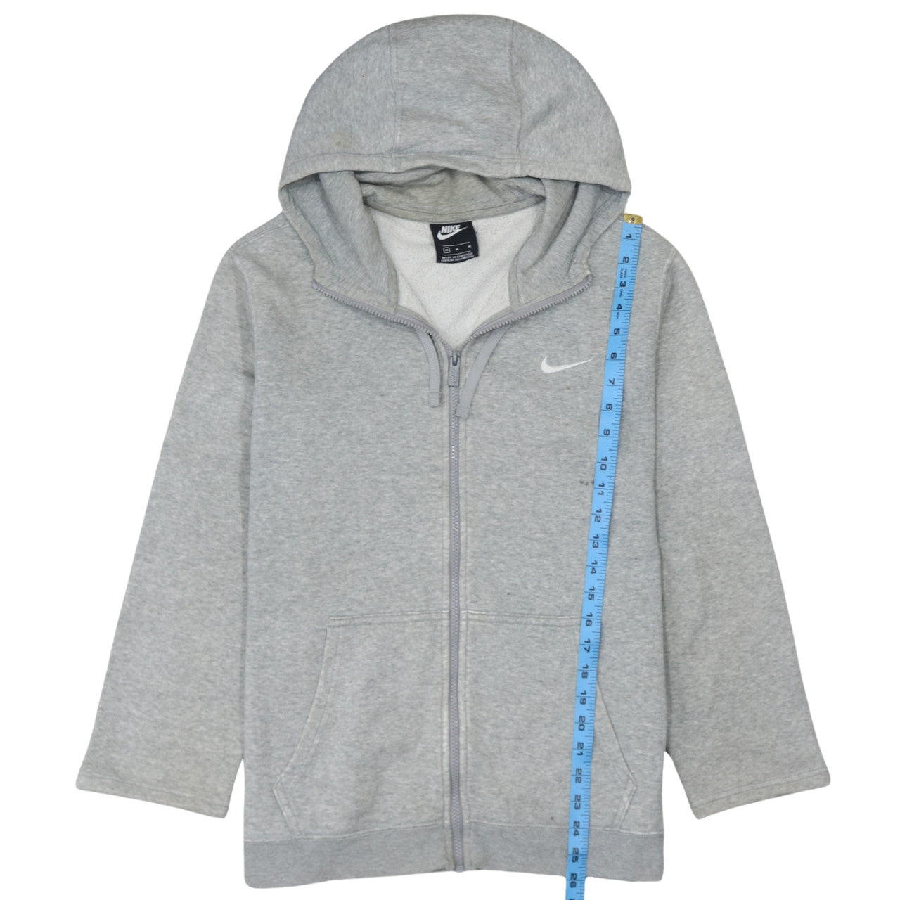 Nike Men's Grey Full Zip Hoodie Size M Regular Fit Sportswear
