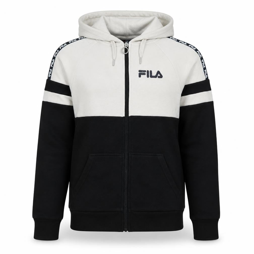 Fila Men’s Black & White Full Zip Hoodie Size S Regular Fit