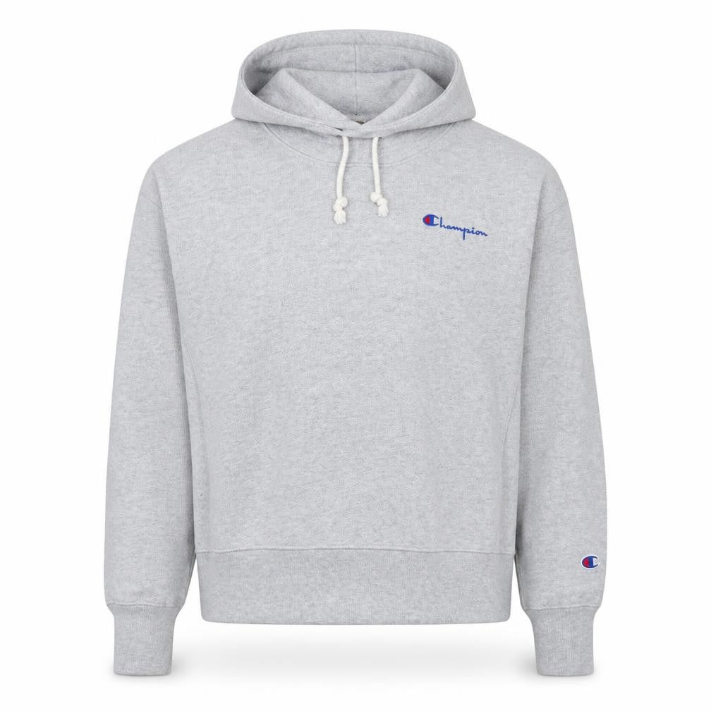 Champion Women Grey Small Pullover Hoodie Cotton Blend Logo