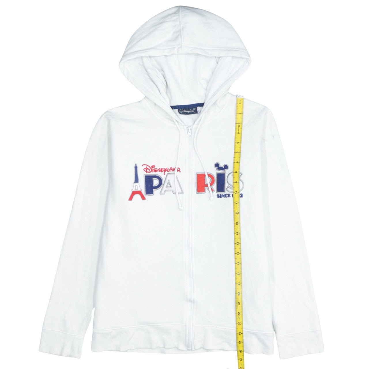 Disneyland Paris White XL Women's Full Zip Hoodie with Mickey Design